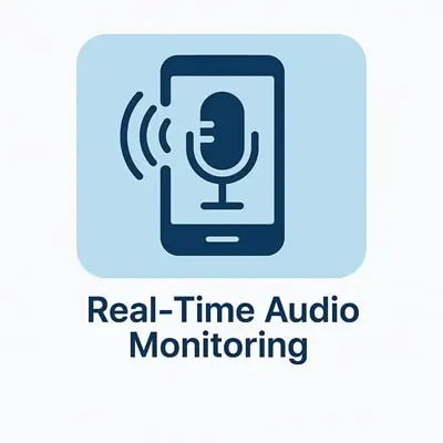 Remote room audio monitoring via microphone