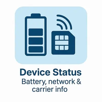 Battery status and device report
