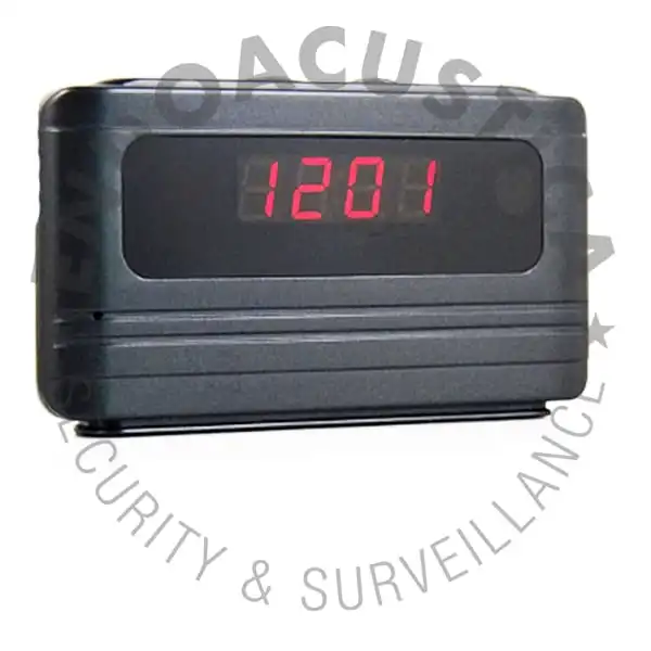 Alarm clock video recorder with hidden camera and motion detector